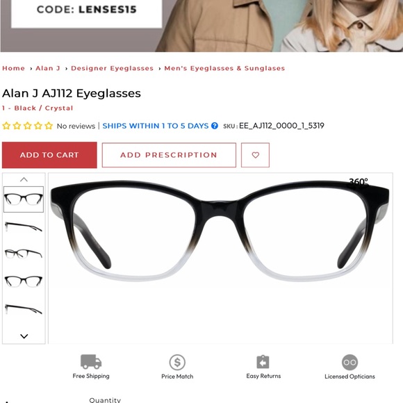 AlanJ men’s matte black carbon wayfarer eyeglasses - Picture 2 of 10